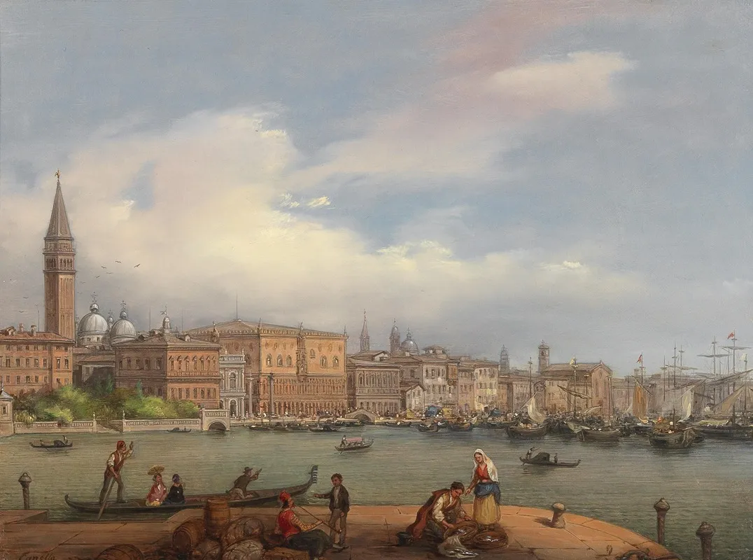 View Of The Doges Palace From The Dogana In Venice Wall Art by Carlo Canella - High-Resolution Digital Print