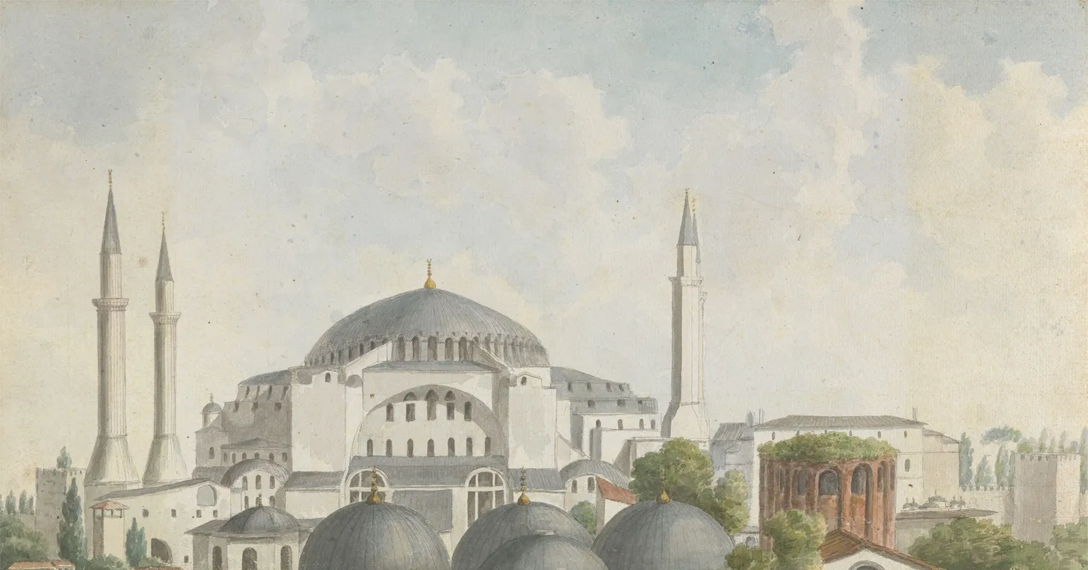 View Of The Domes And Spires Of Hagia Sophia Istanbul