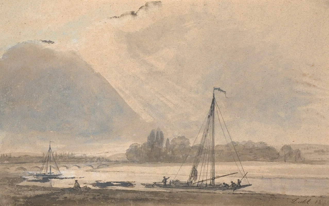 View Of The Elbe Near Dresden Wall Art by Johan Christian Dahl - High-Resolution Digital Print
