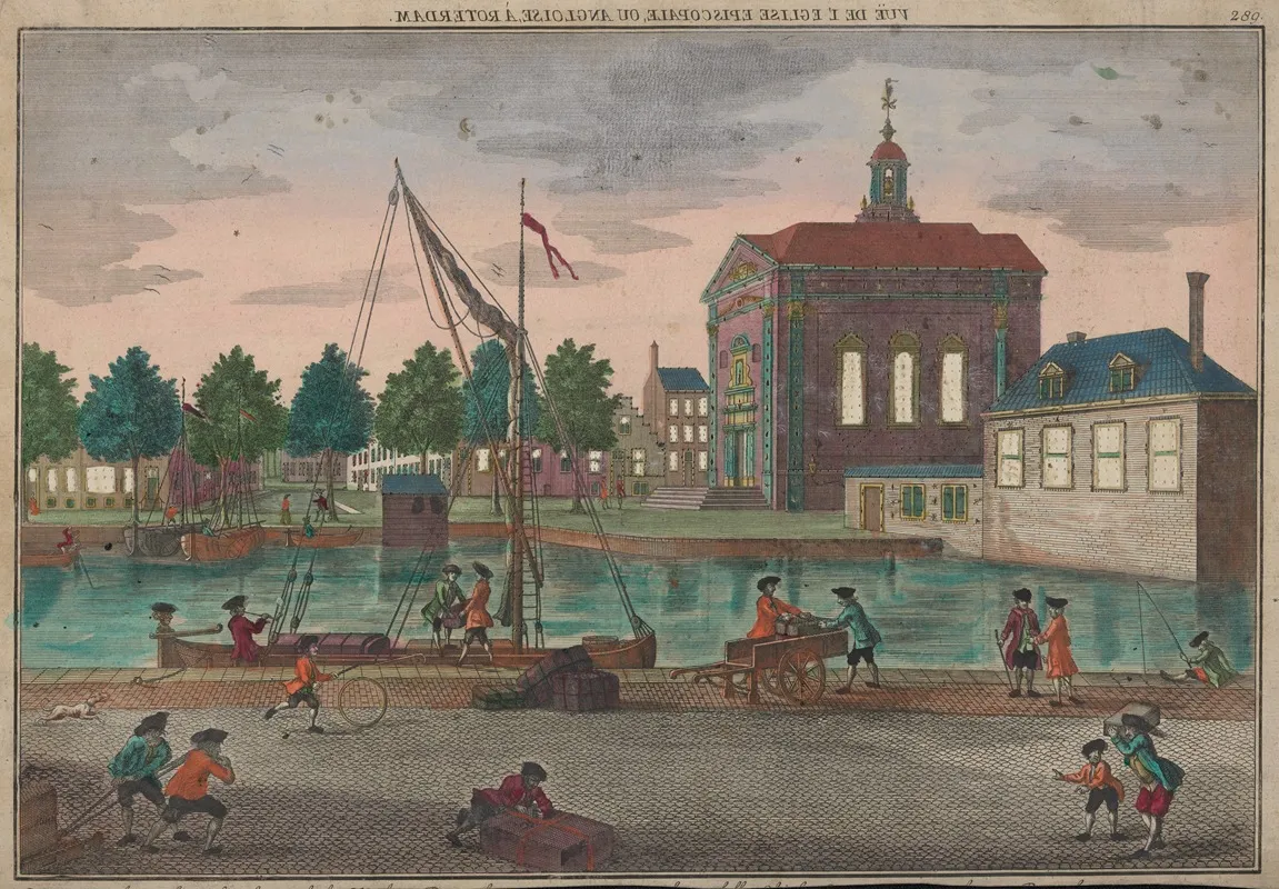 View Of The Episcopal Or English Church In Rotterdam Wall Art by Georg Balthasar Probst - High-Resolution Digital Print