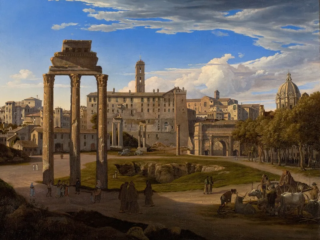 View Of The Forum Romanum Towards The Capitol Wall Art by Johann Heinrich Schilbach - High-Resolution Digital Print