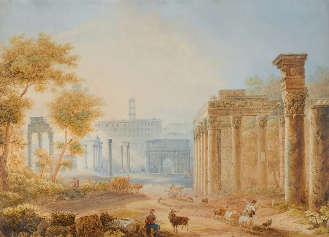 View Of The Forum Rome Wall Art by Henri Lévêque - High-Resolution Digital Print