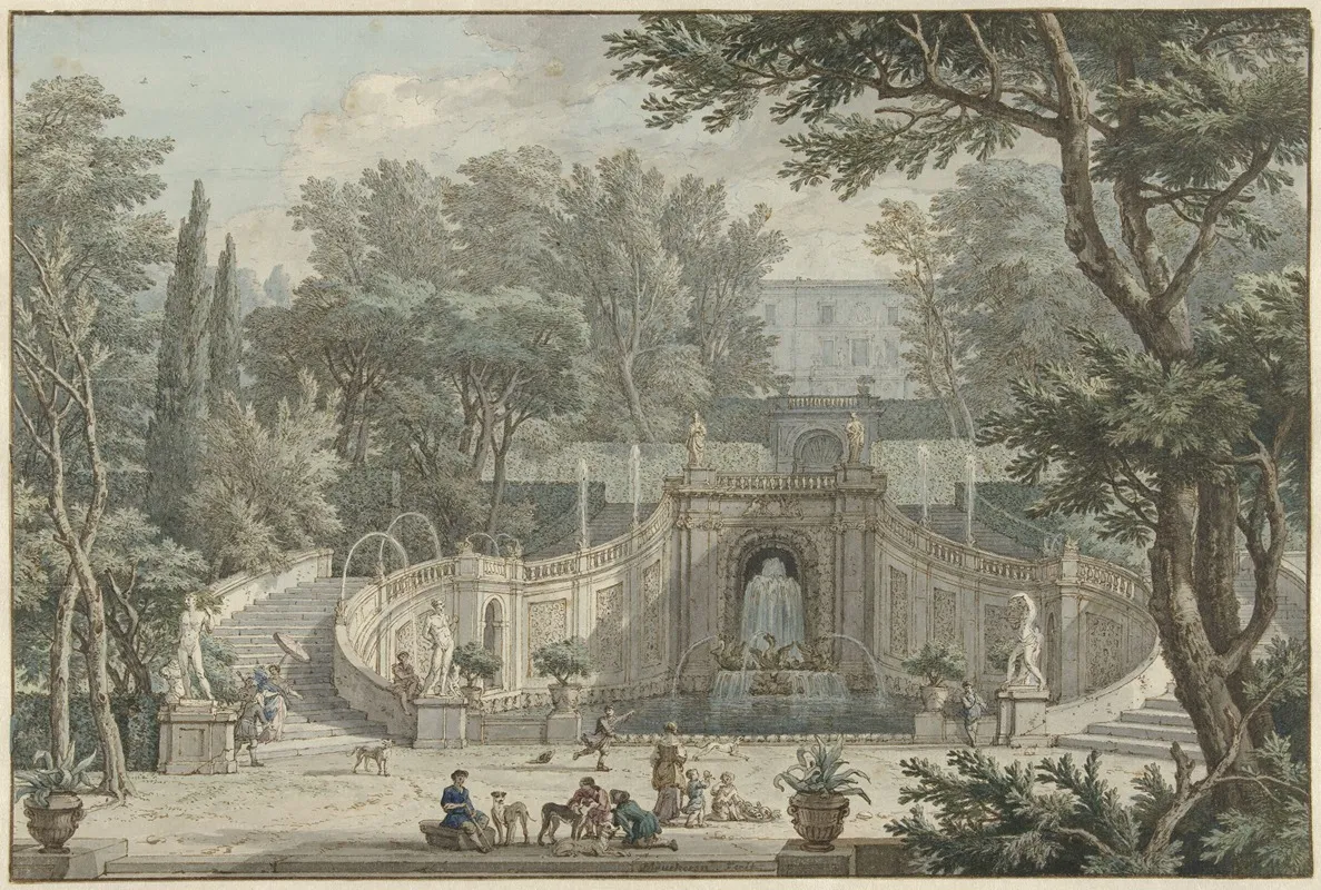 View Of The Garden Of Villa Deste In Tivoli