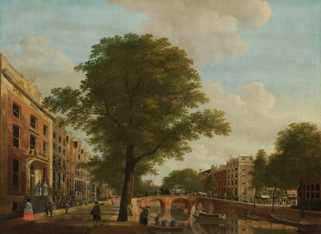 View Of The Herengracht Near Tje Leidsestraat Amsterdam Wall Art by Hendrik Keun - High-Resolution Digital Print