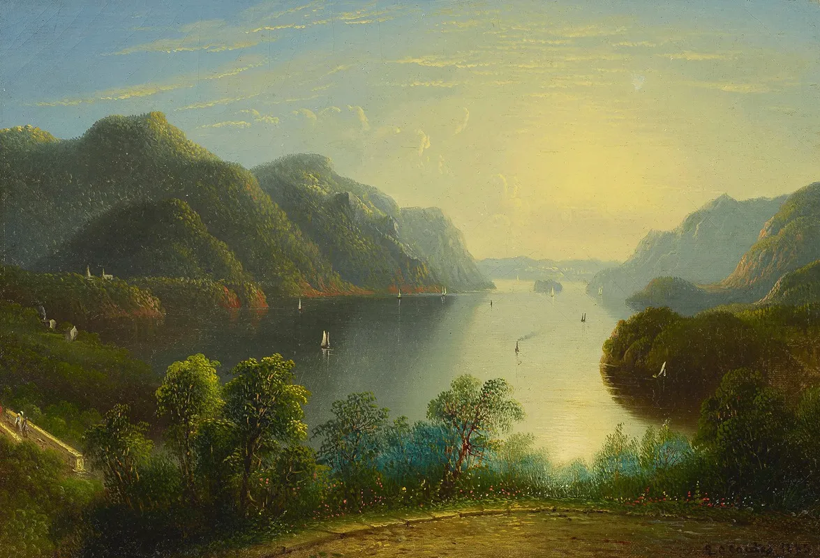 View Of The Hudson Near West Point Wall Art by Edmund C. Coates - High-Resolution Digital Print
