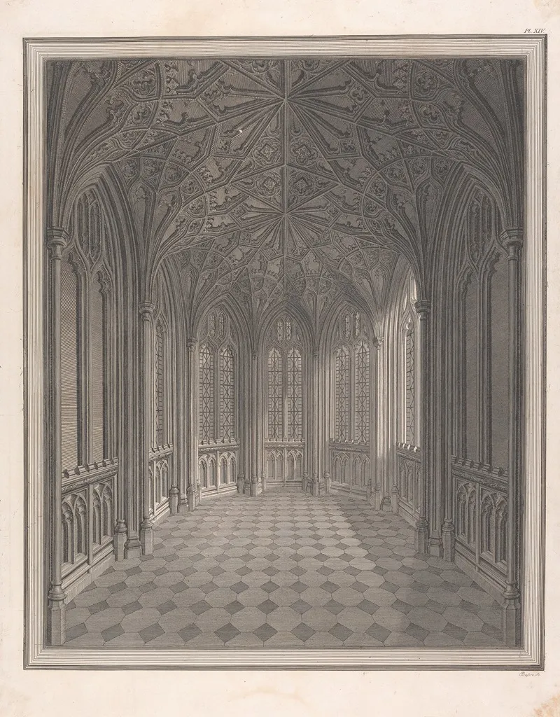 View Of The Inside Of A Small Chapel On The West Side Of The Area Of The Cloisters Of St Stephens Chapel Westminster Wall Art by John Topham - High-Resolution Digital Print