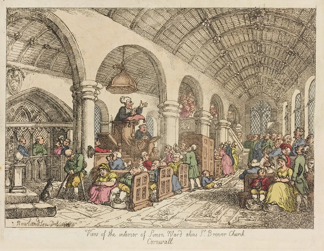 View Of The Interior Of Simon Ward Alias St Breners Church Cornwall