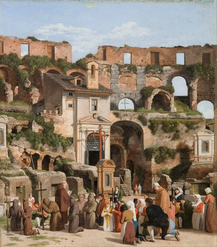 View Of The Interior Of The Colosseum 2 Wall Art by Christoffer Wilhelm Eckersberg - High-Resolution Digital Print