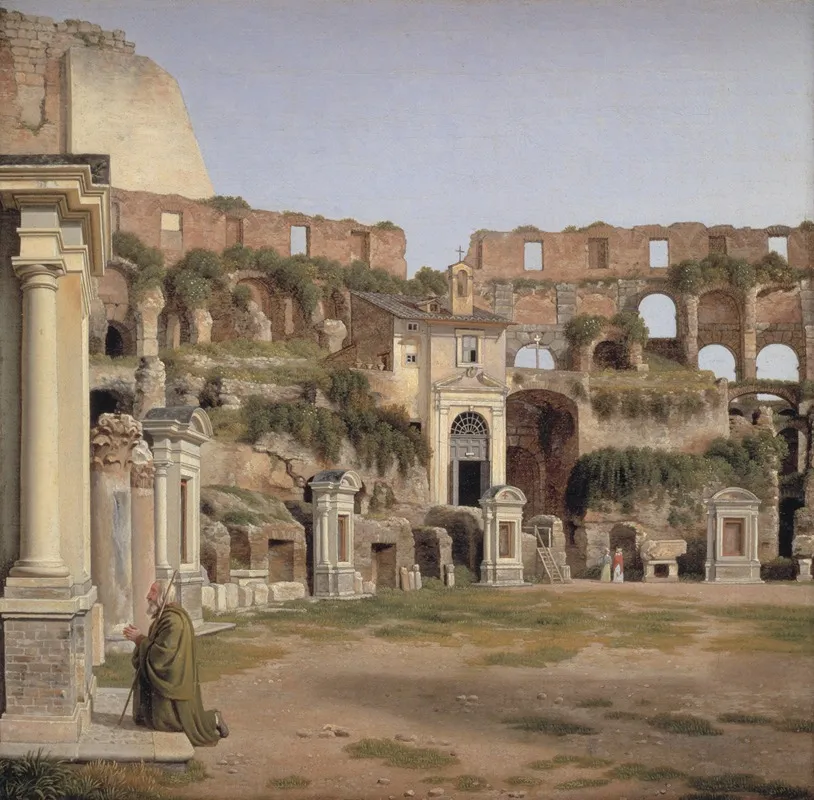 View Of The Interior Of The Colosseum Wall Art by Christoffer Wilhelm Eckersberg - High-Resolution Digital Print