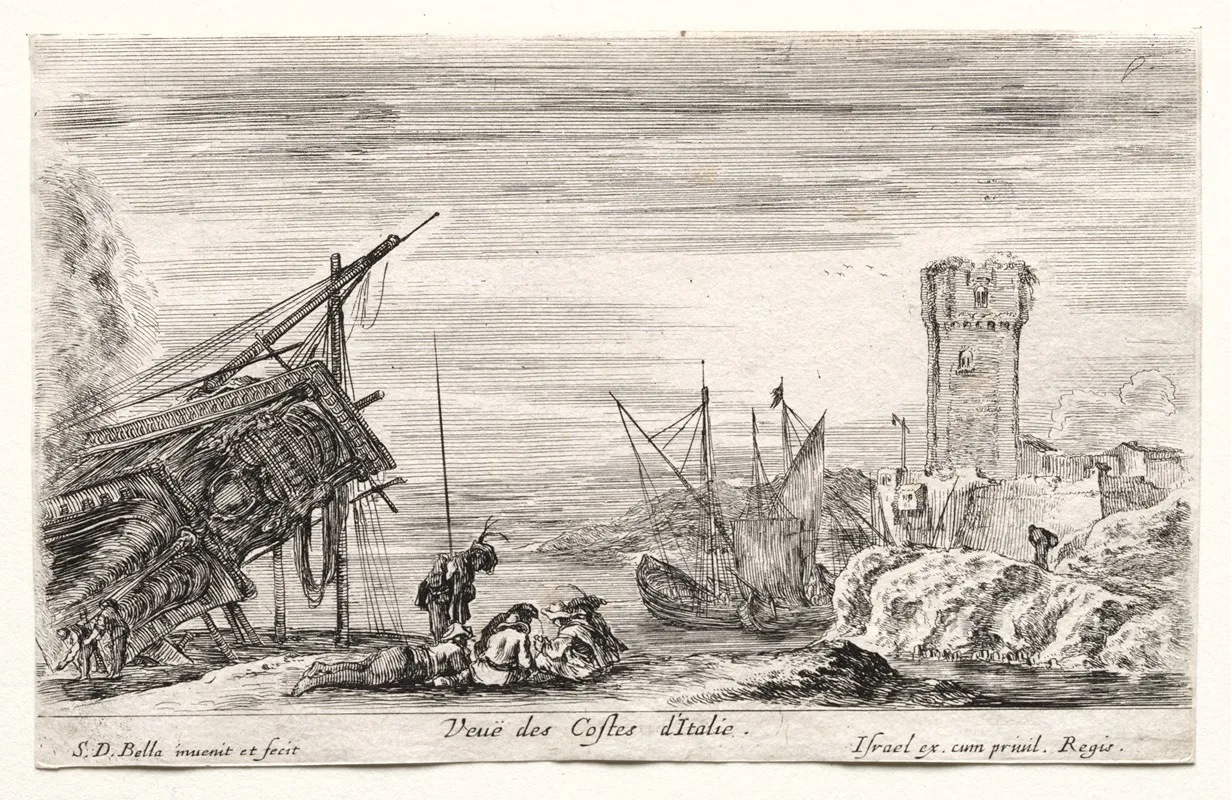 View Of The Italian Coast Wall Art by Israël Henriet - High-Resolution Digital Print
