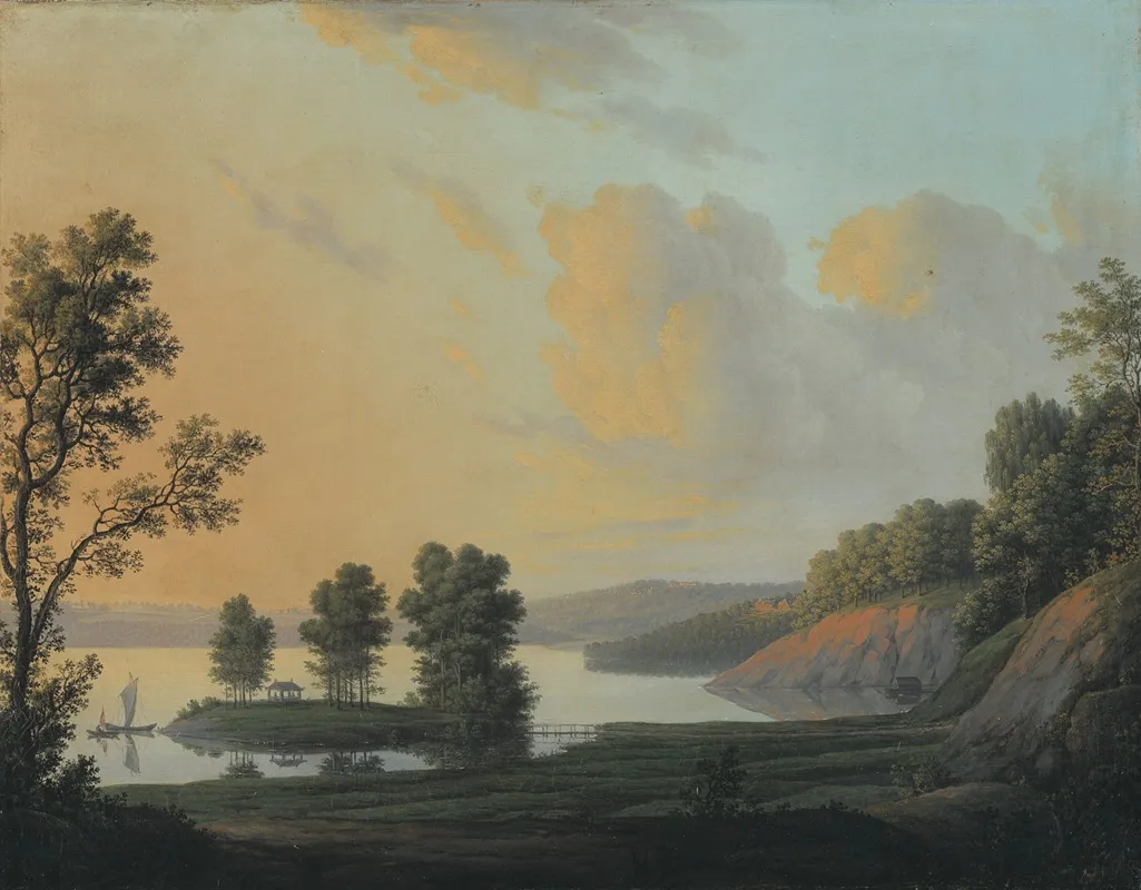 View Of The Manor Of Dronninggaard Across Lake Fure North Zealand Wall Art by Erik Pauelsen - High-Resolution Digital Print
