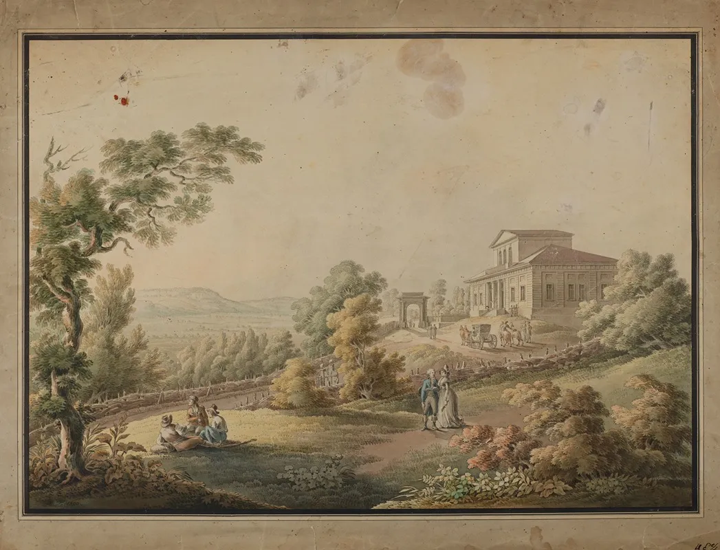 View Of The Manorial Estate In Niegoszowice Wall Art by Zygmunt Vogel - High-Resolution Digital Print