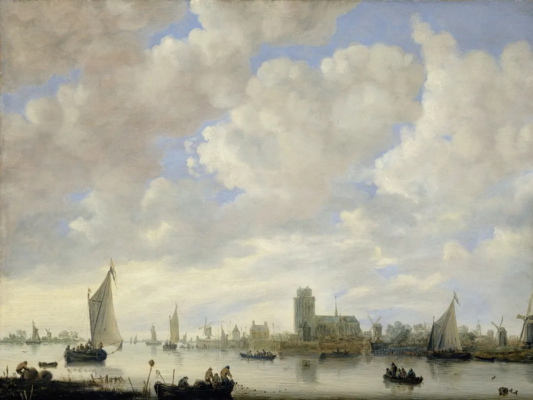 View Of The Merwede Off Dordrecht Wall Art by Jeronymus van Diest II - High-Resolution Digital Print