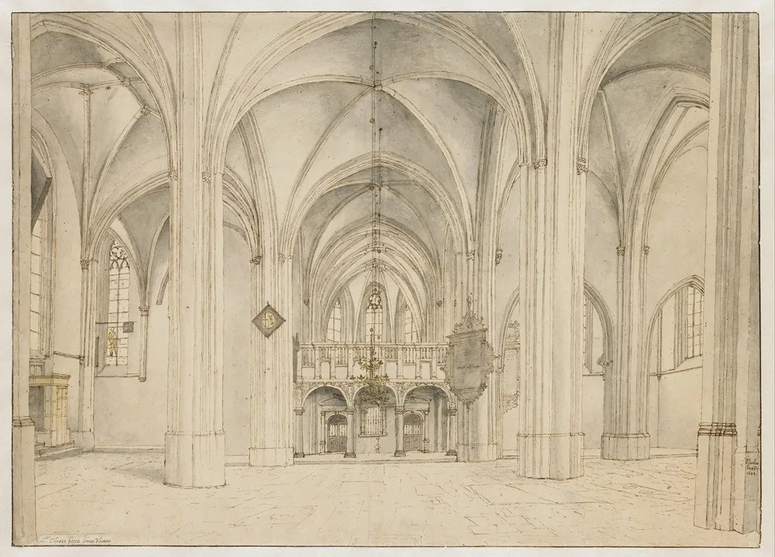 View Of The Nave And Choir Of The Sint Cunerakerk Rhenen Looking East