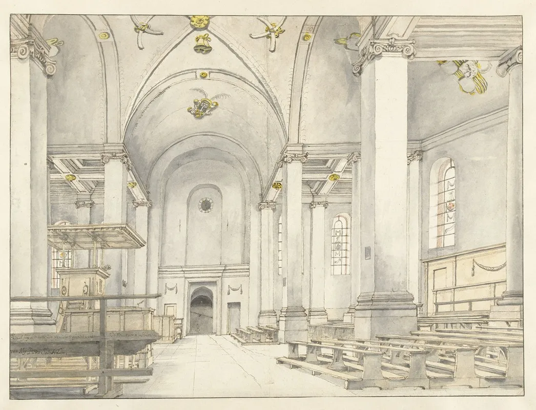View Of The Nave Of The Nieuwe Kerk Haarlem Looking West