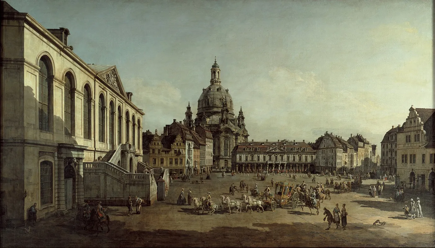 View Of The Neumarkt In Dresden From The Judenhofe Wall Art by Canaletto - High-Resolution Digital Print