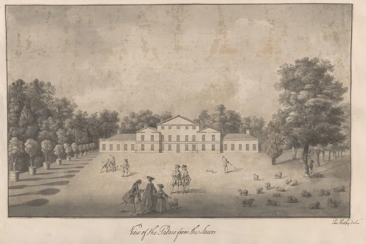 View Of The Palace From The Lawn At Kew Wall Art by Joshua Kirby - High-Resolution Digital Print