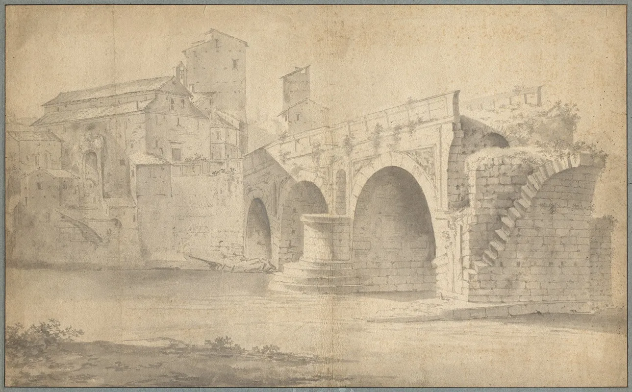View Of The Ponte Rotto Rome 2 Wall Art by Jan Asselyn - High-Resolution Digital Print