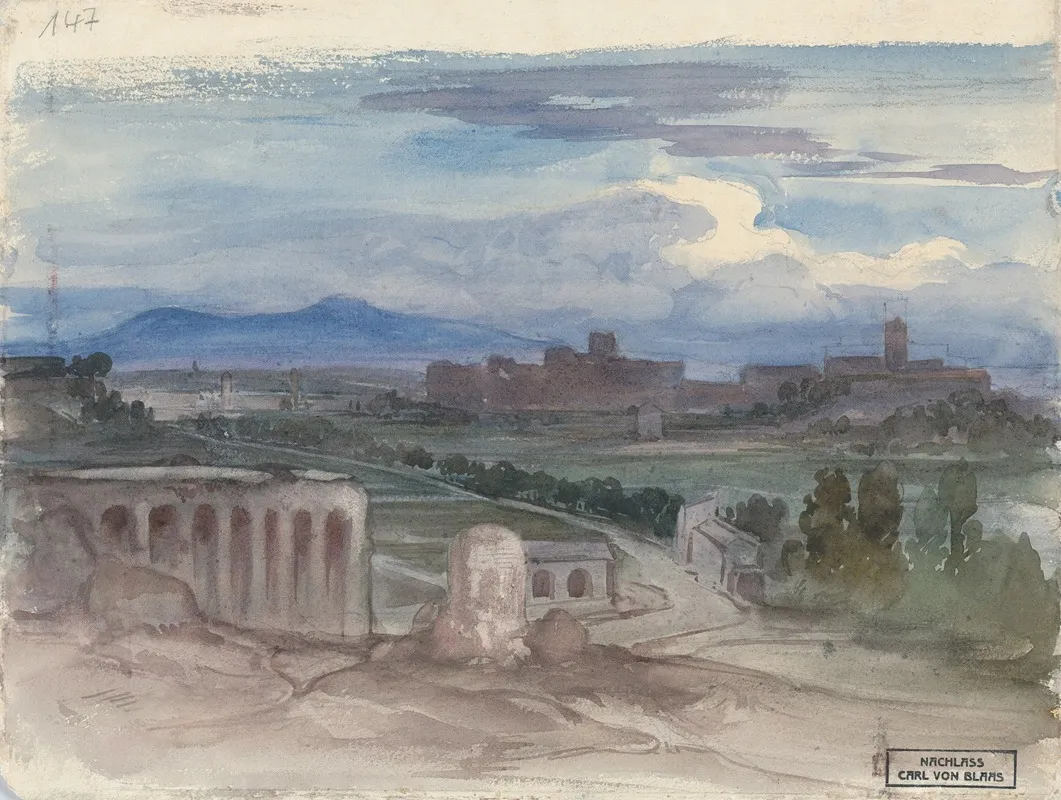 View Of The Roman Campagna With An Aquaduct