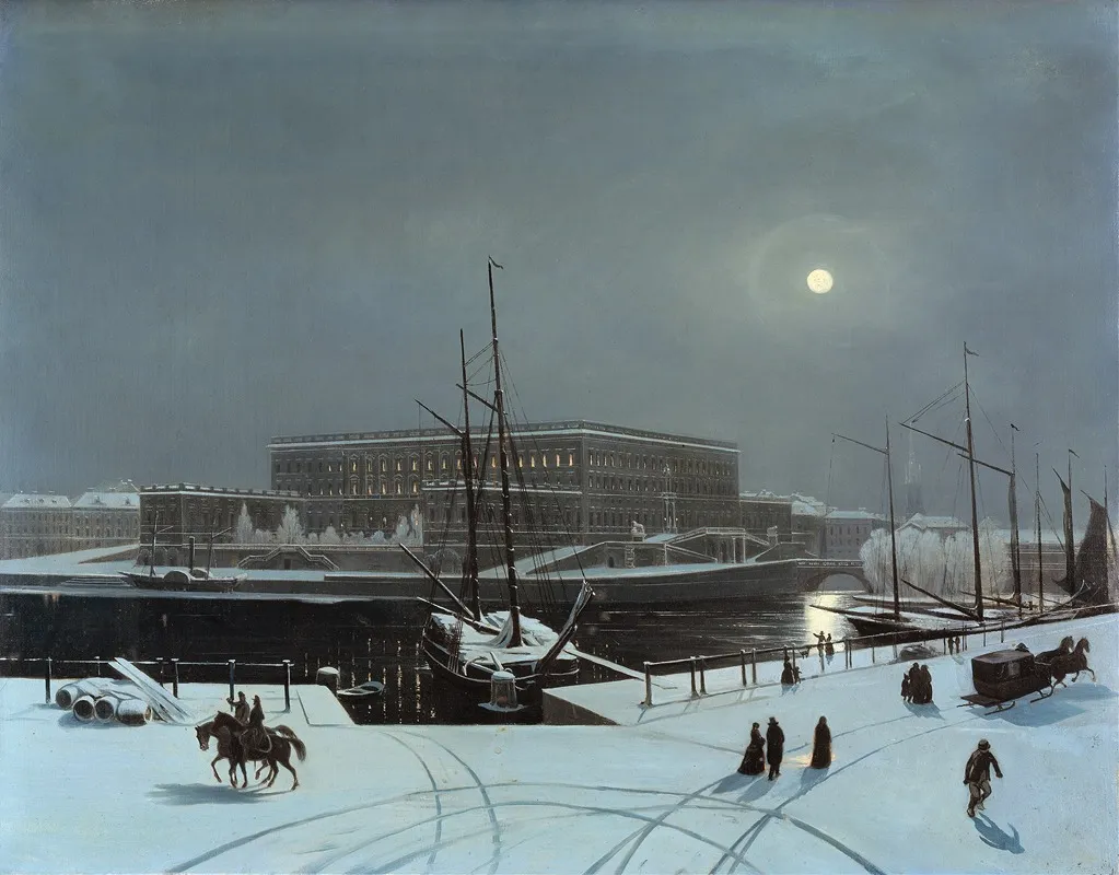 View Of The Royal Palace Of Stockholm Winter Wall Art by Carl Stefan Bennet - High-Resolution Digital Print