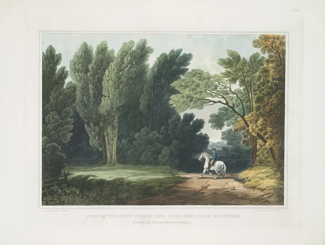 View Of The Spot Where Gen Ross Fell Near Baltimore Wall Art by Joshua Shaw - High-Resolution Digital Print