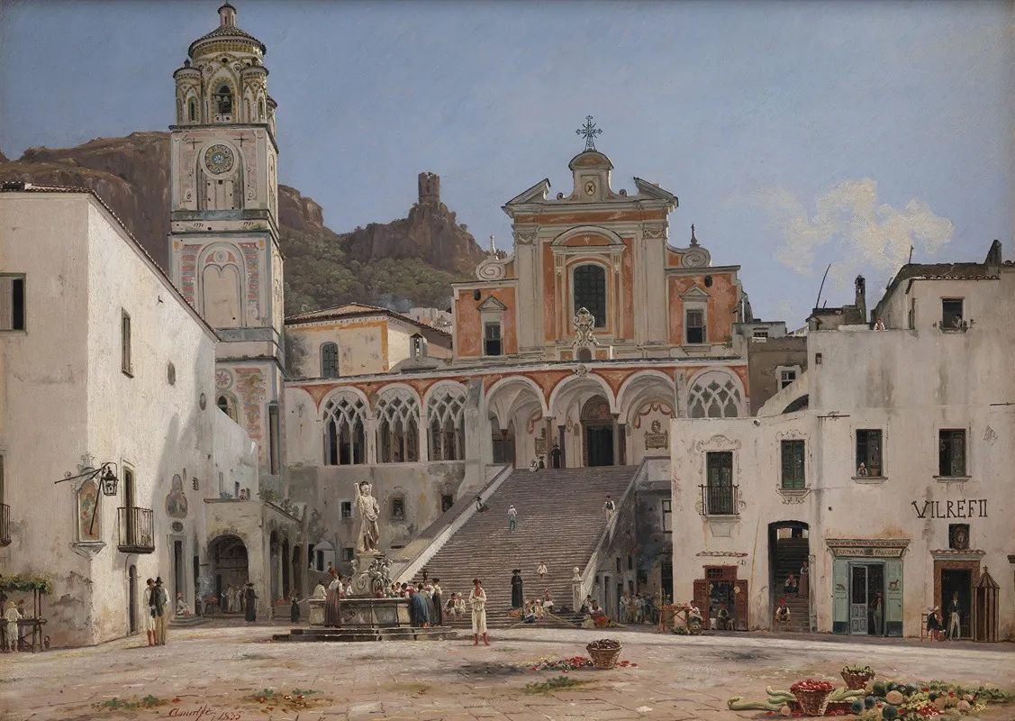 View Of The Square In Amalfi