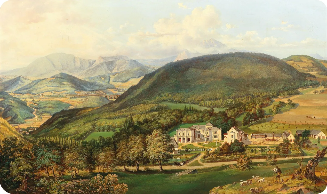 View Of The St Christoph Estate St Christophen Near Prigglitz Lower Austria Wall Art by Carl Thöndel - High-Resolution Digital Print