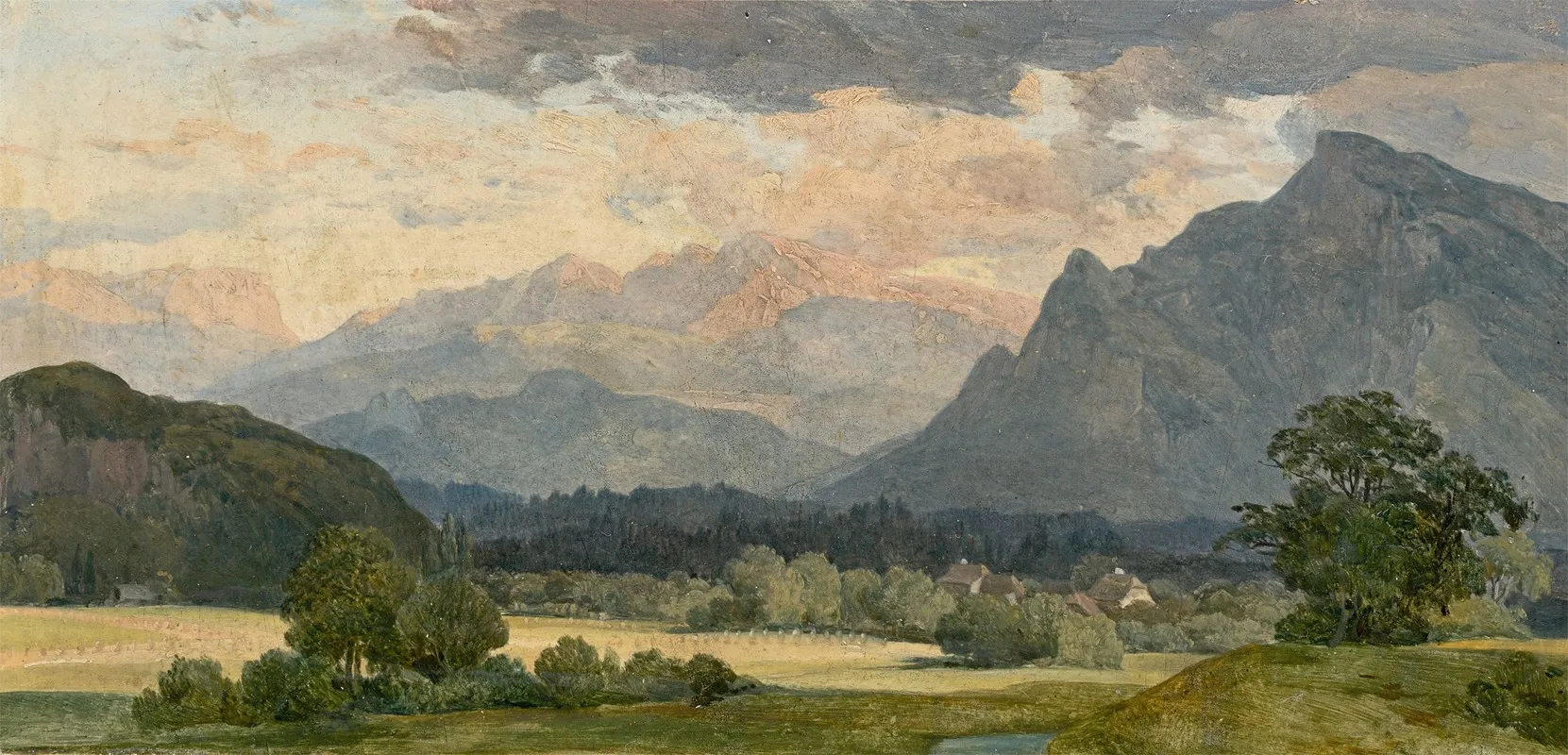 View Of The Tennengebirge Mountains Near Salzburg Wall Art by August Heinrich - High-Resolution Digital Print