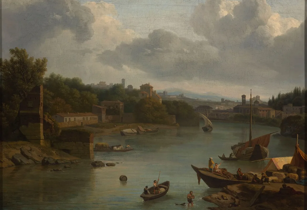 View Of The Tiber From The South Ripa Grande