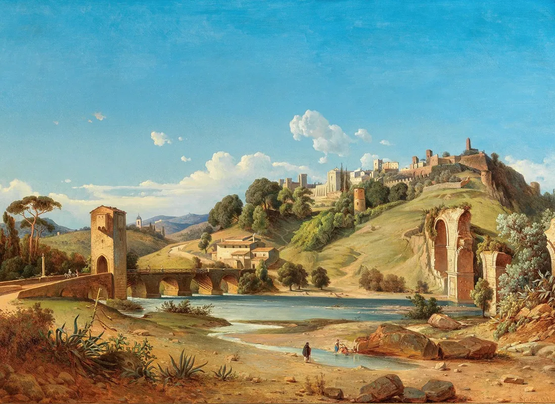 View Of The Town Of Narni Wall Art by Joseph Magnus Stäck - High-Resolution Digital Print