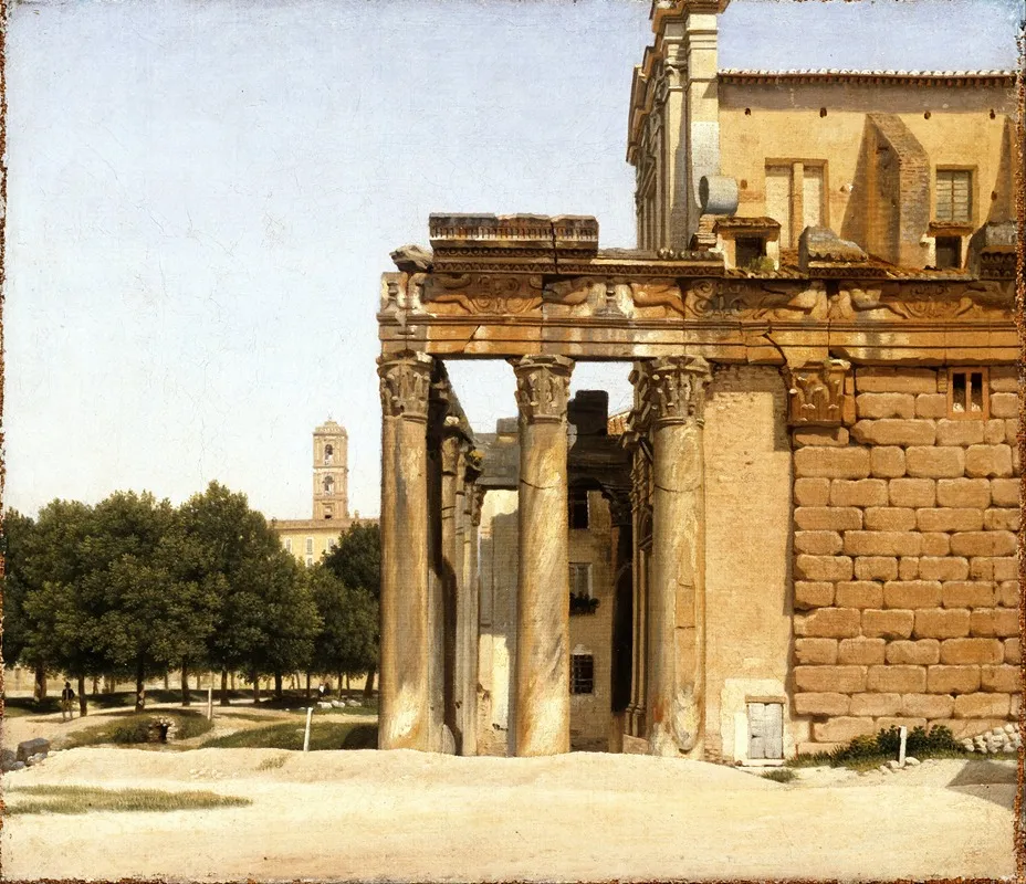 View Of The Via Sacra Rome Wall Art by Christoffer Wilhelm Eckersberg - High-Resolution Digital Print
