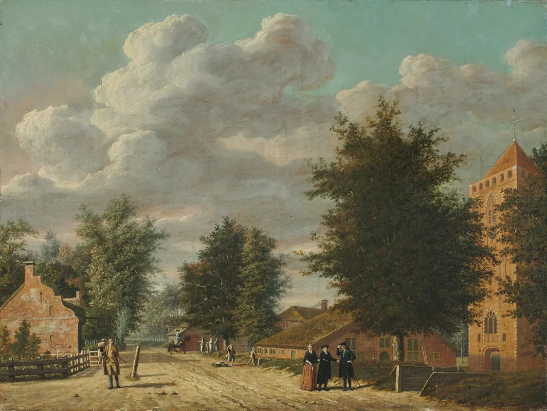 View Of The Village Of Eemnes Wall Art by Jordanus Hoorn - High-Resolution Digital Print