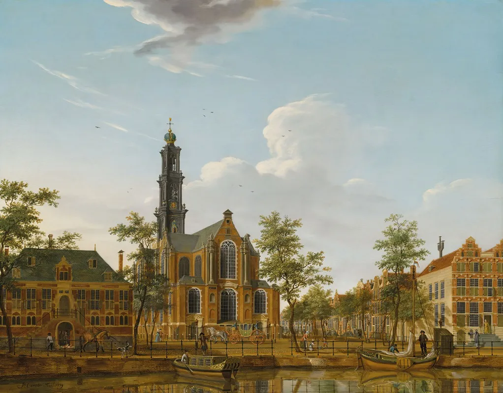 View Of The Westerkerk Seen From Across The Keizersgracht Amsterdam Wall Art by Isaac Ouwater - High-Resolution Digital Print