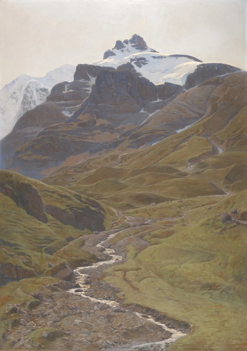 View Of The Wilde Frau Wild Woman From The Bundalp Wall Art by Auguste Baud-Bovy - High-Resolution Digital Print