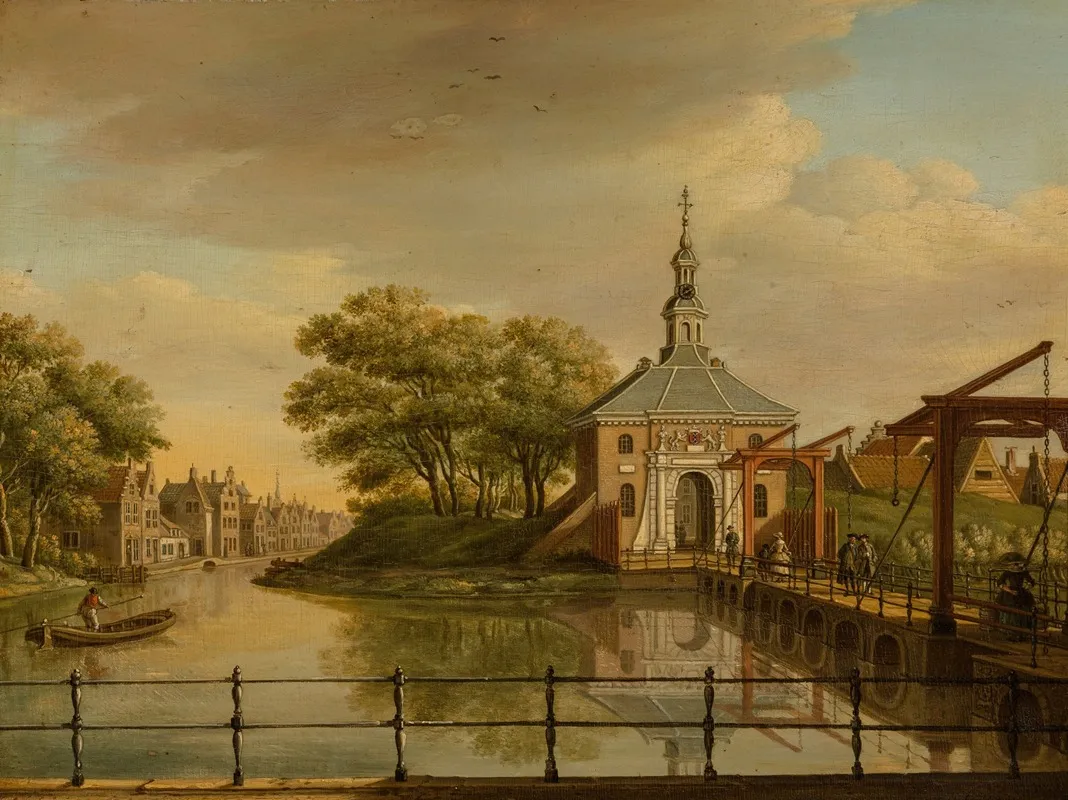 View Of The Zijlpoort Leiden Wall Art by Paulus Constantijn la Fargue - High-Resolution Digital Print