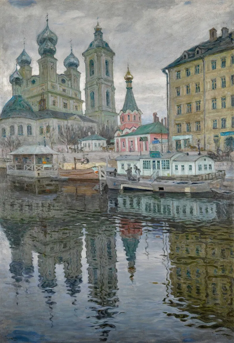 View Of Vasilievsky Island With The Church Of The Annunciation Wall Art by Arnold Borisovich Lakhovsky - High-Resolution Digital Print