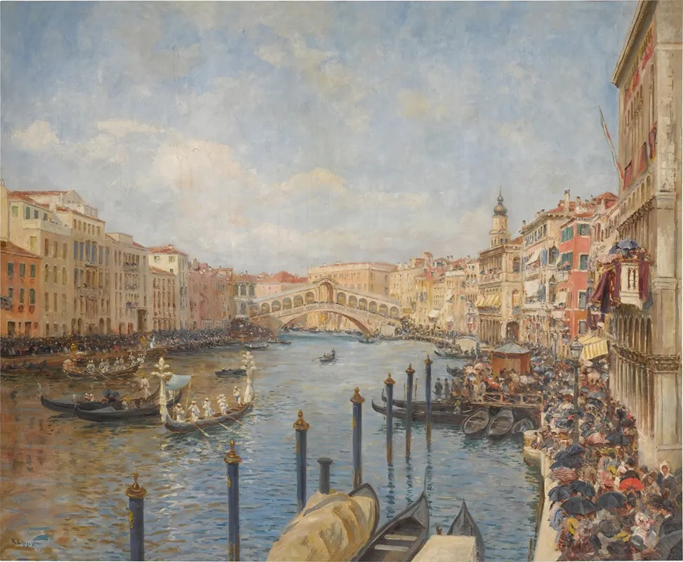 View Of Venice During Carnival Wall Art by Richard Lipps - High-Resolution Digital Print