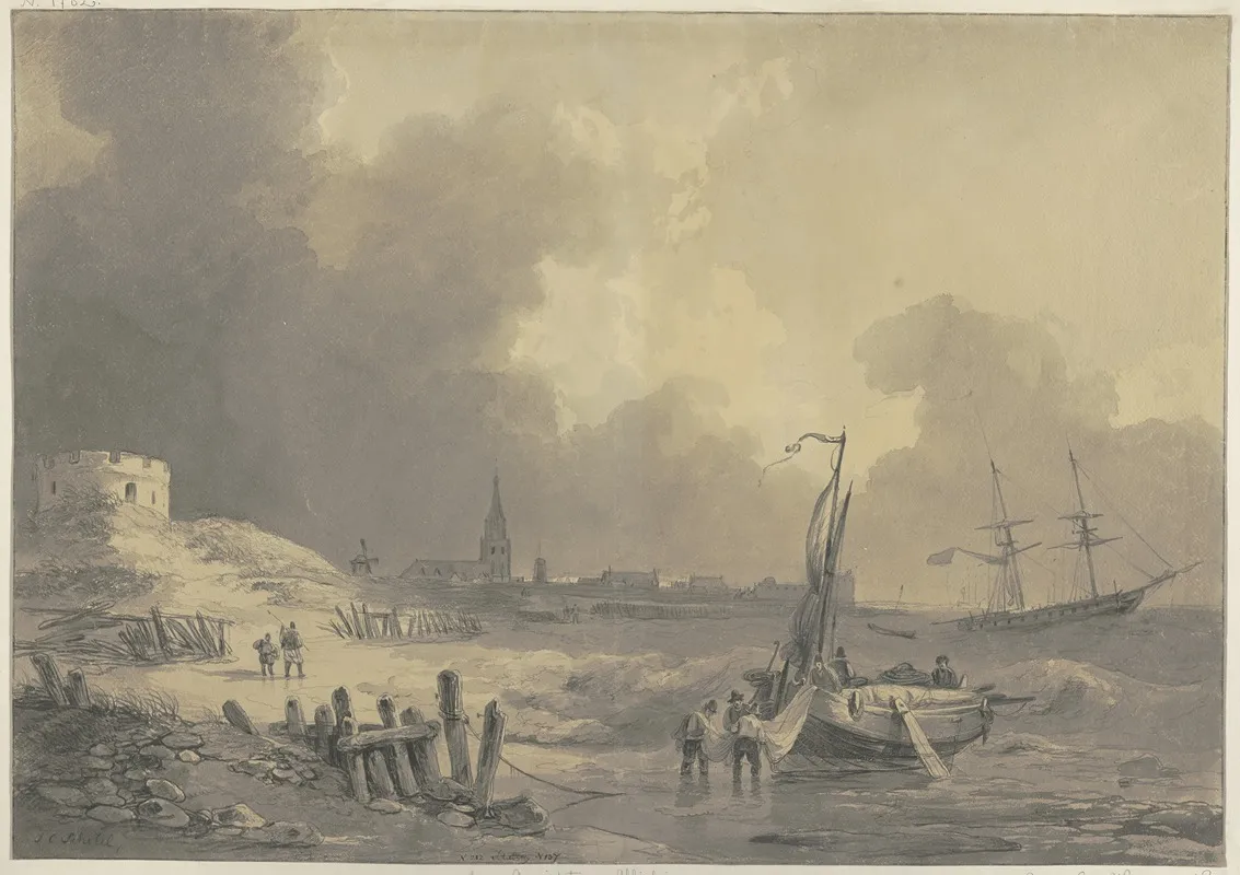 View Of Vlissingen Wall Art by Johannes Christiaan Schotel - High-Resolution Digital Print