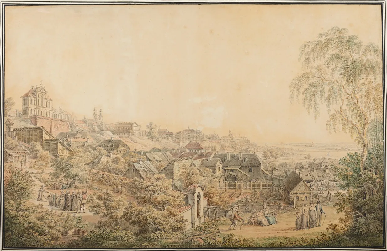 View Of Warsaw From The Side Of The Gardens In The Saint Casimirs Monastery Wall Art by Zygmunt Vogel - High-Resolution Digital Print
