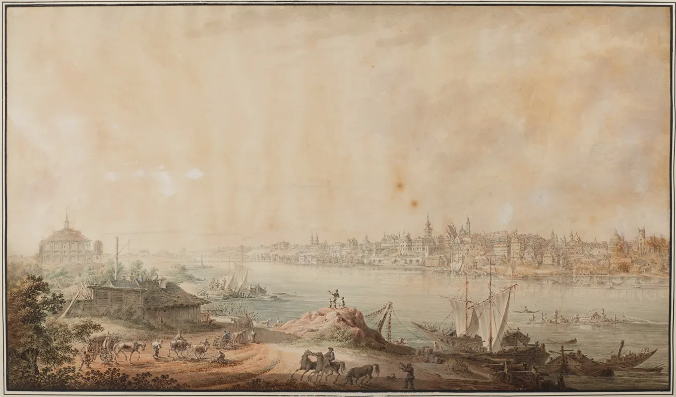 View Of Warsaw From The Side Of The Loreto Church In The Praga District Wall Art by Zygmunt Vogel - High-Resolution Digital Print