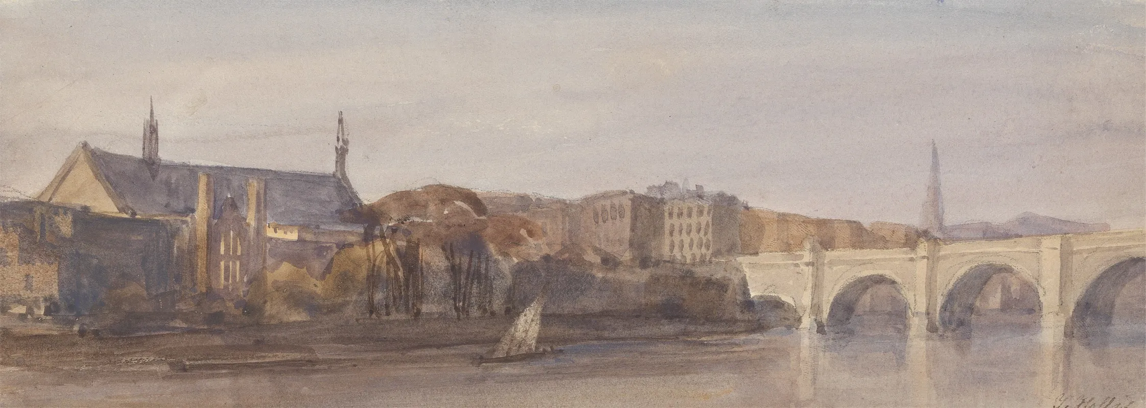 View Of Westminster Hall And Bridge From Lambeth Wall Art by Thomas Hollis - High-Resolution Digital Print