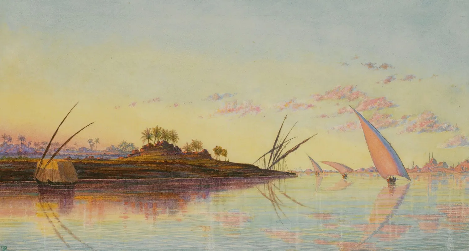 View On The Nile Near Cairo Egypt Wall Art by Thomas Seddon - High-Resolution Digital Print
