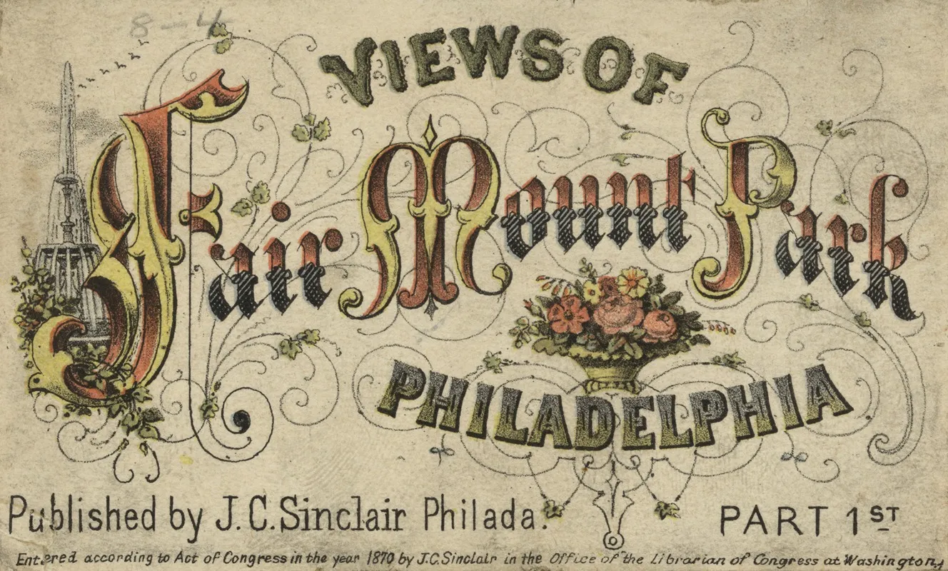 Views Of Fair Mount Park Philadelphia Title Page Wall Art by John C. Sinclair - High-Resolution Digital Print