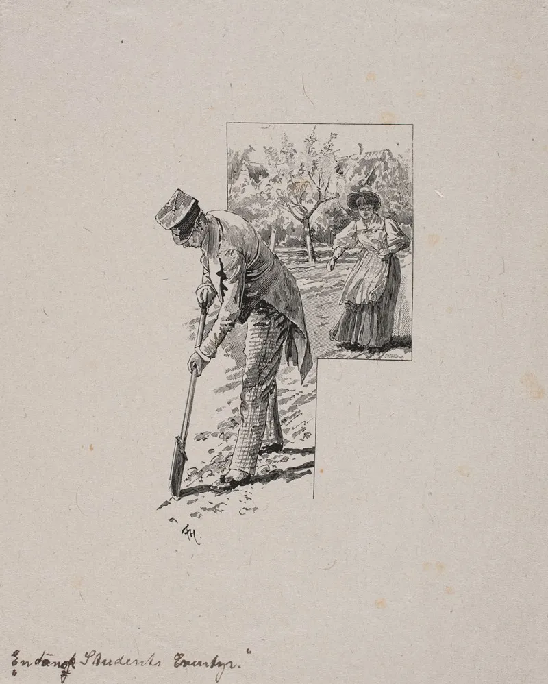 Vignet Til Poul Moller En Dansk Students Eventyr Wall Art by Herman Rudolf Müller - High-Resolution Digital Print