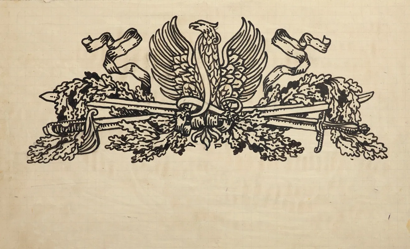 Vignette With The Eagle And The L Letter Legions For Publications Of The Supreme National Committee Wall Art by Antoni Stanisław Procajłowicz - High-Resolution Digital Print