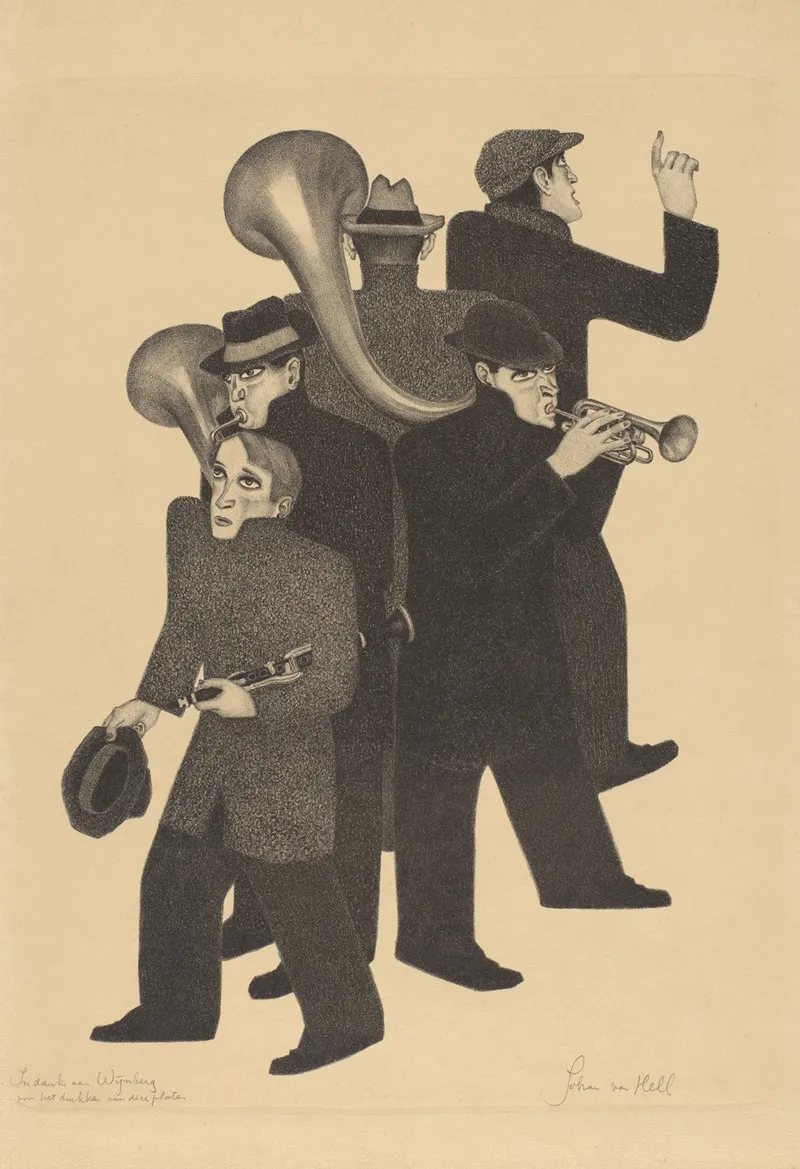 Vijf Muzikanten Wall Art by Johan van Hell - High-Resolution Digital Print