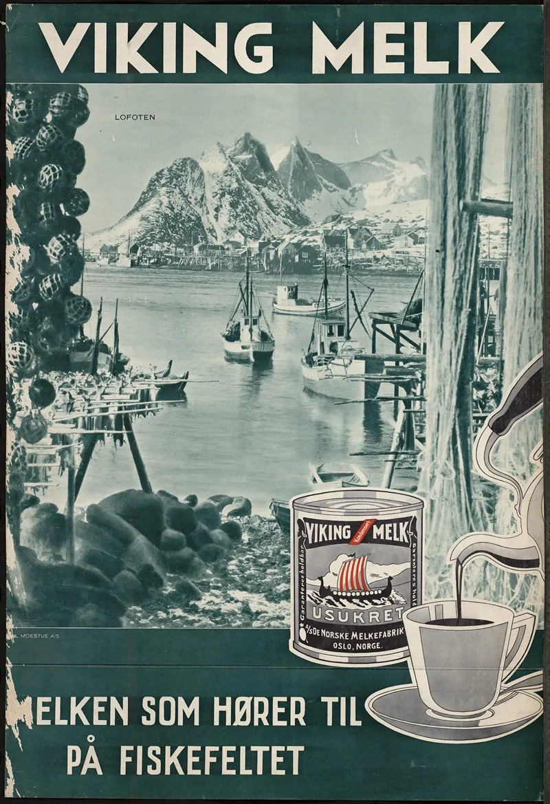 Viking Melk Melken Som Horer Til Pa Fiskefeltet Wall Art by Anders Beer Wilse - High-Resolution Digital Print
