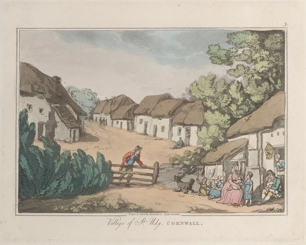 Village Of St Udy Cornwall Wall Art by Thomas Rowlandson - High-Resolution Digital Print