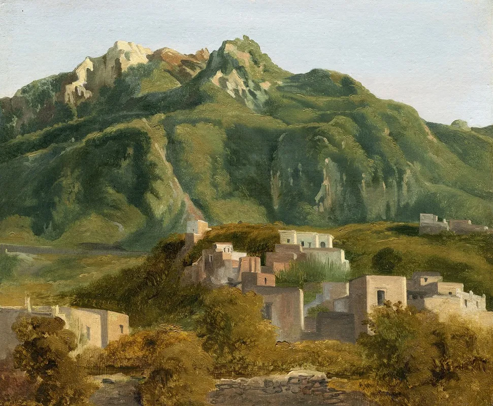 Village On The Island Of Ischia Wall Art by Sébastien Norblin de la Gourdaine - High-Resolution Digital Print