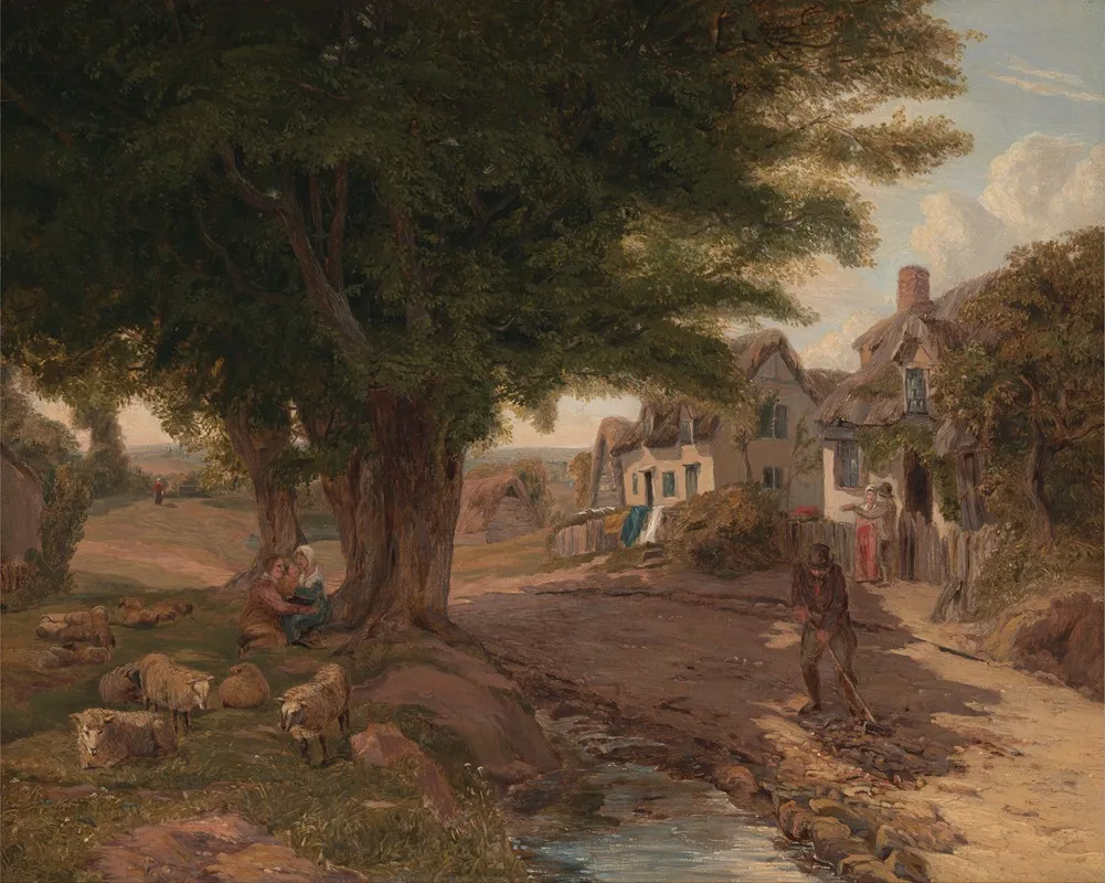 Village Scene Possibly Colickey Green Essex Wall Art by Jessica Landseer - High-Resolution Digital Print